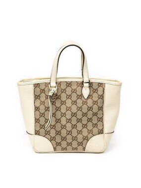 Gucci Small Bree Tote Ivory Beige GG Canvas